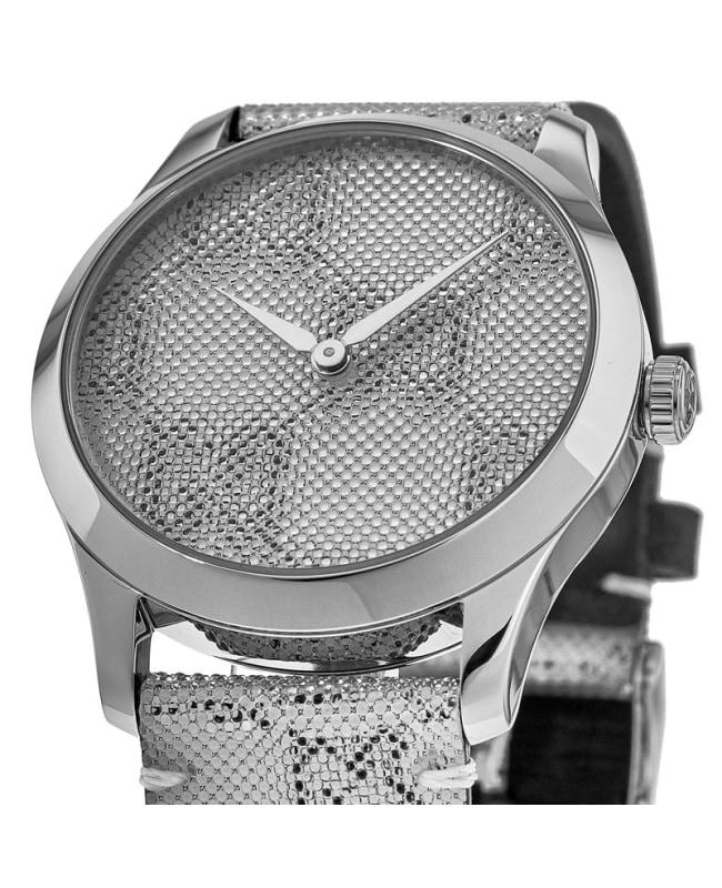 Gucci Gucci G-Timeless GG Motif Hologram Leather Strap Women's Watch YA1264058