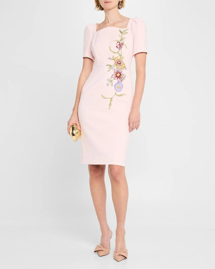 white christmas dresses Stretch Crepe Pearl Trim Cocktail Dress – Terijon.com main image 0