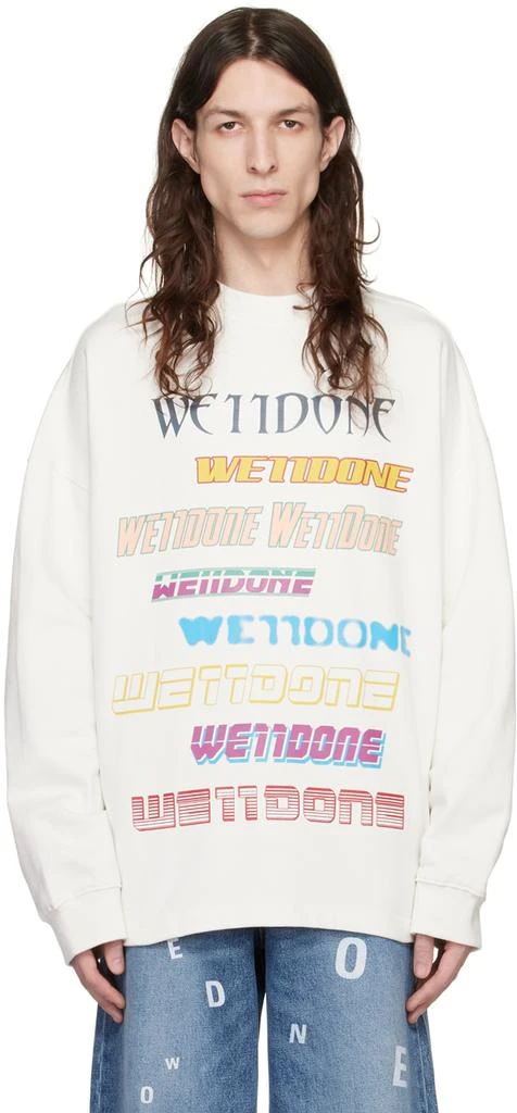 We11done White Printed Sweatshirt 1