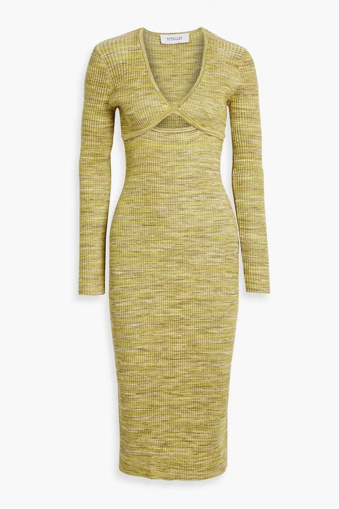 Derek Lam 10 Crosby Geovana Ribbed-knit Midi Dress - Chartreuse Derek Lam 10 Crosby Geovana Ribbed-knit Midi Dress - Chartreuse