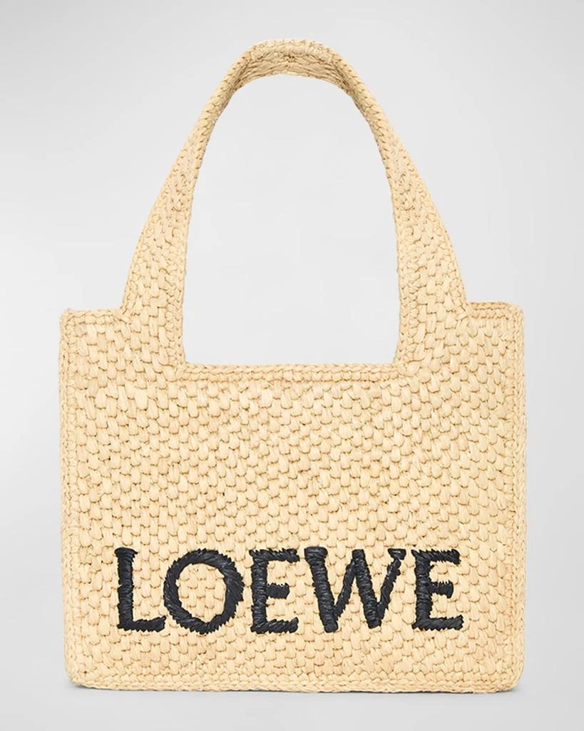 Loewe x Paula’s Ibiza Font Logo Mini Tote Bag in Raffia 1