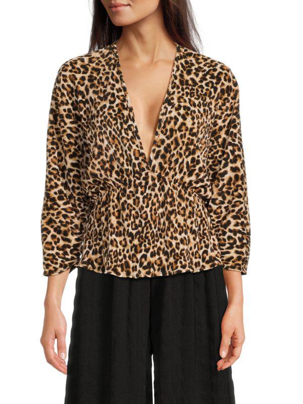 Renee C. Leopard Print Top