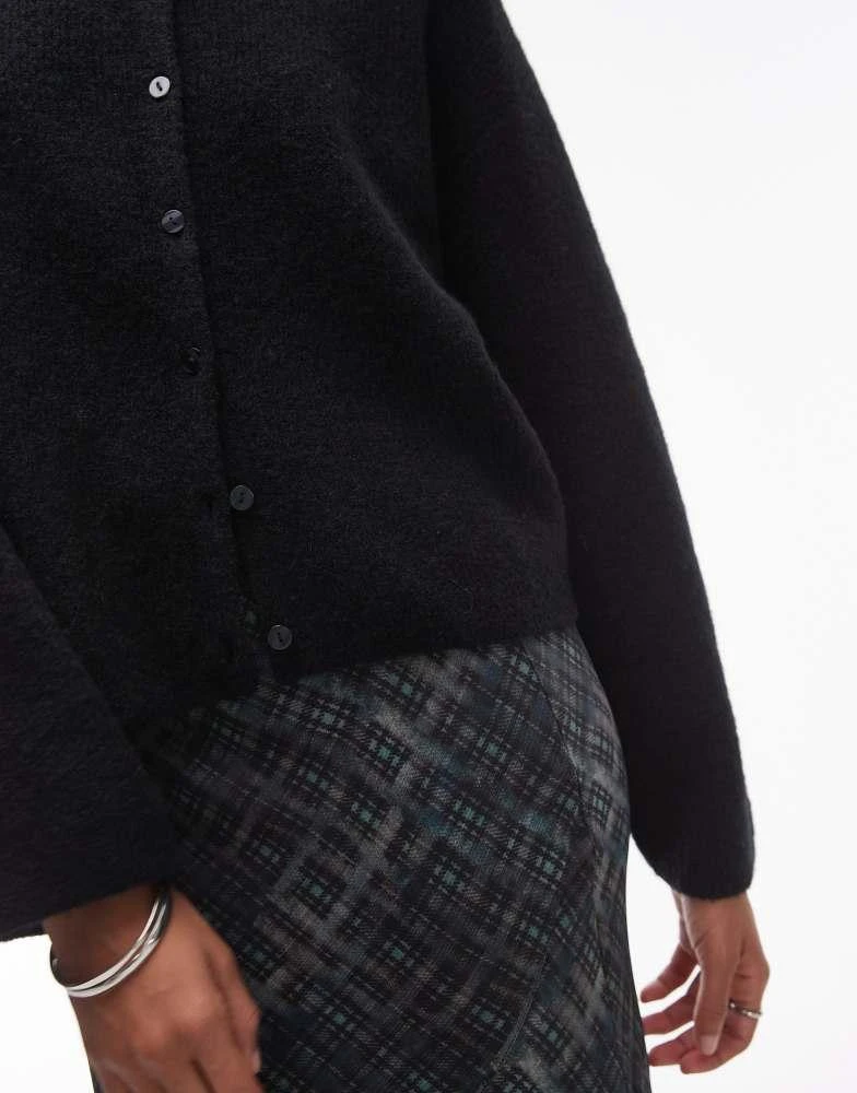 & Other Stories & Other Stories alpaca blend cardigan with button front in black 3