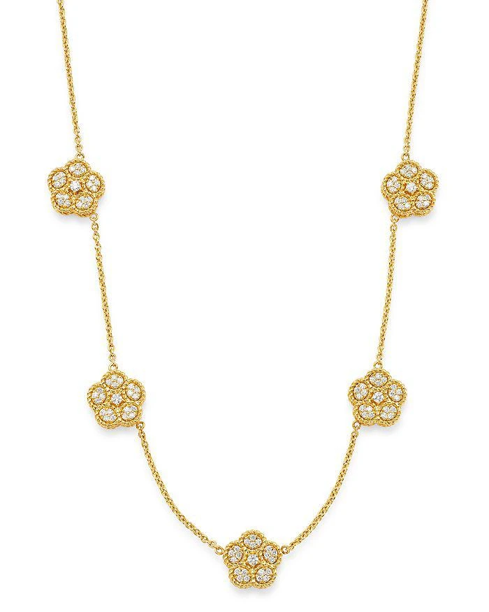 Roberto Coin 18K Yellow Gold Daisy Diamond Station Necklace, 17.5" - Exclusive 4