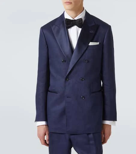 Brunello Cucinelli Double-breasted linen tuxedo 4