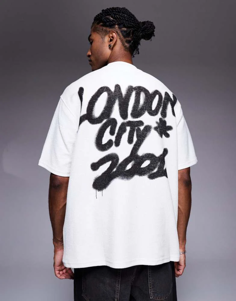 Bershka Bershka london city back printed t-shirt in white 1