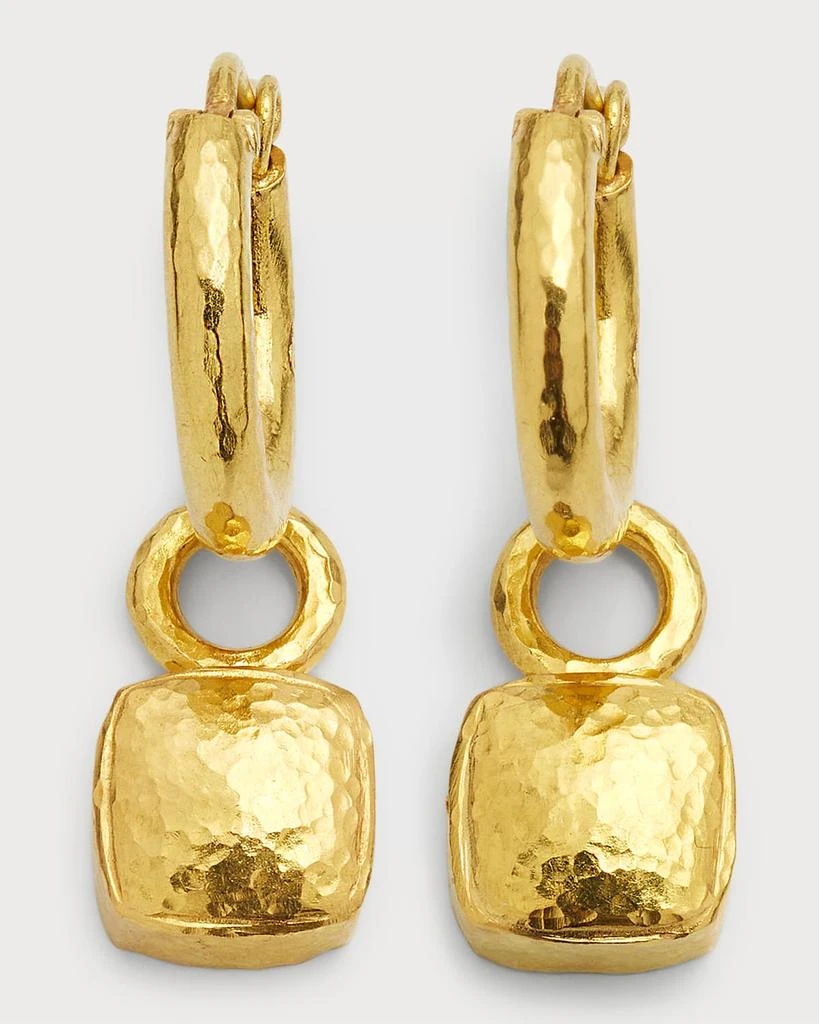 Elizabeth Locke 19k Yellow Gold Square Cushion Earrings Pe 4