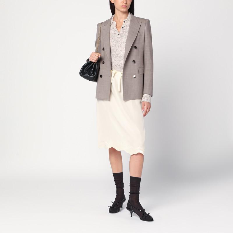 TAGLIATORE Beige double-breasted jacket in wool blend