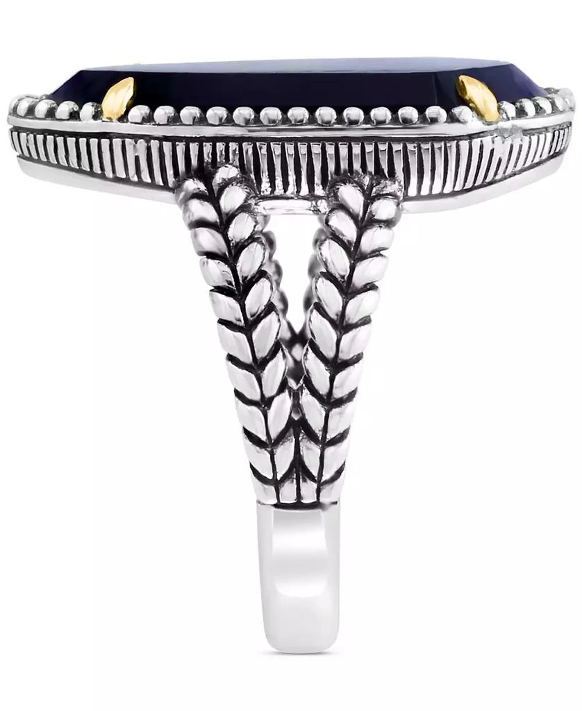 Effy EFFY® Onyx Elongated Teardrop Statement Ring in Sterling Silver 
18k Gold 4