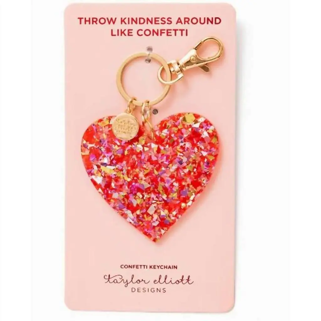 Taylor Elliott Designs Taylor Elliott Designs - Women's Confetti Heart Keychain Acrylic Bag Charm