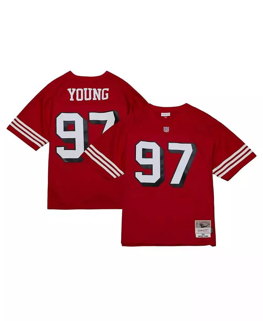 Mitchell & Ness Men's Bryant Young Scarlet Distressed San Francisco 49ers Legacy Replica Jersey 1