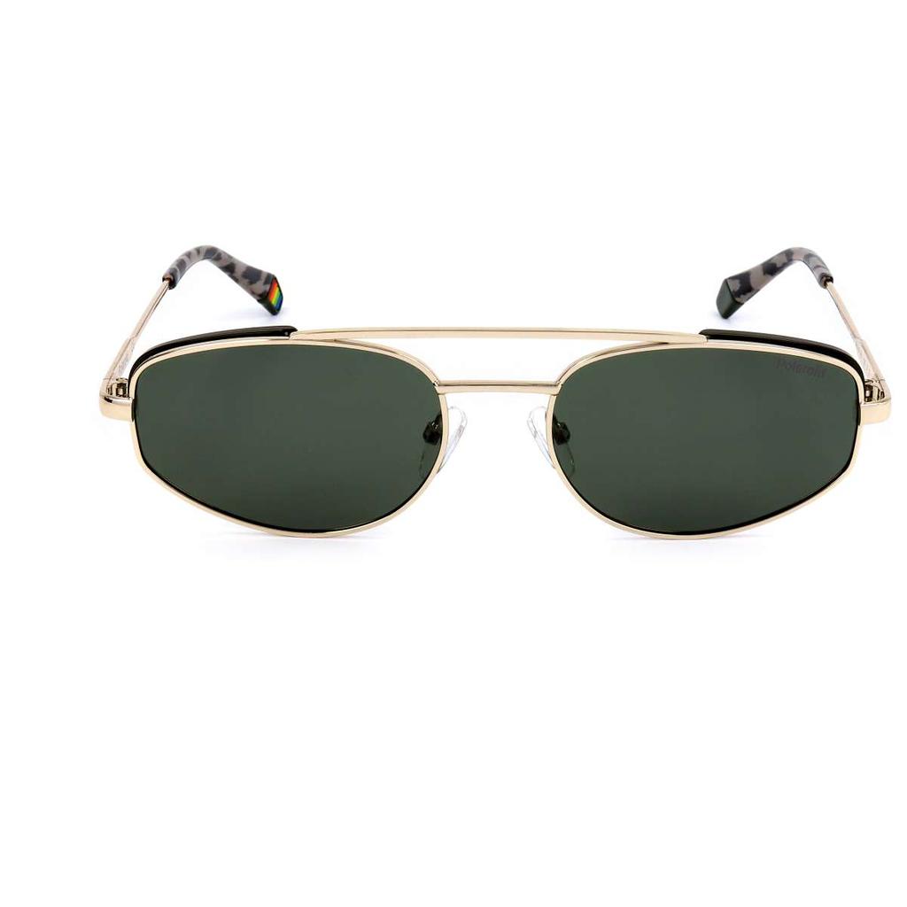 Polaroid Polaroid Unisex Gold Rectangular Polarized Sunglasses