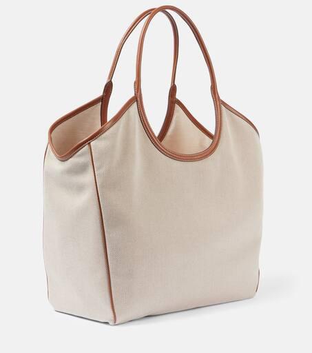 ミュウミュウ正規品/関税送料込み Ivy Canvas Leather Tote Bag Miu Miu Ivy Tote Bag | Neutrals | FARFETCH
