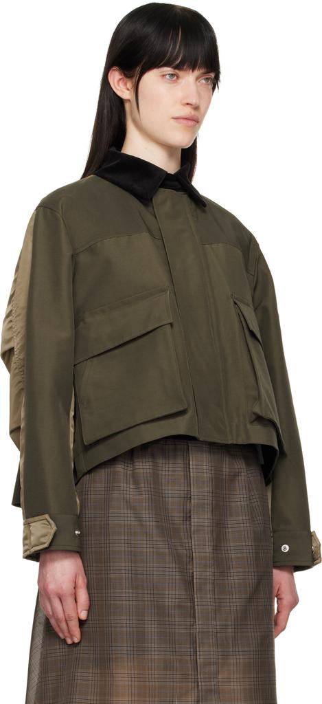 Khaki Grosgrain & Nylon Twill Jacket – On Sale Now with Up