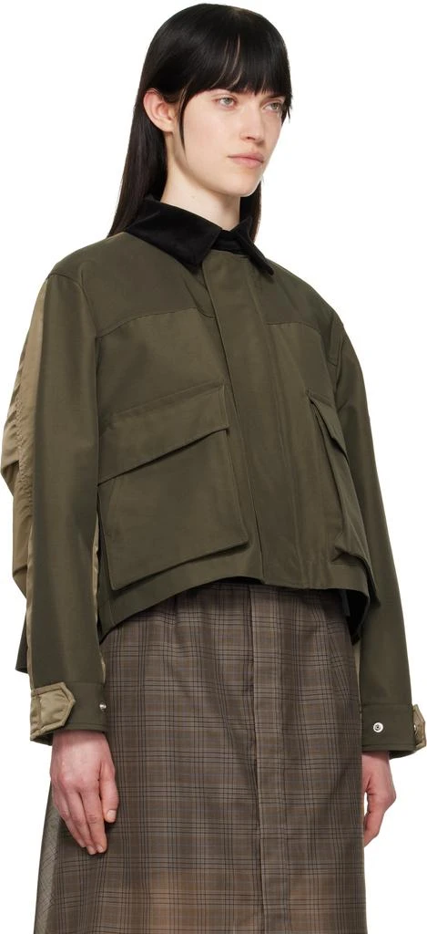 Sacai Khaki Grosgrain & Nylon Twill Jacket 2