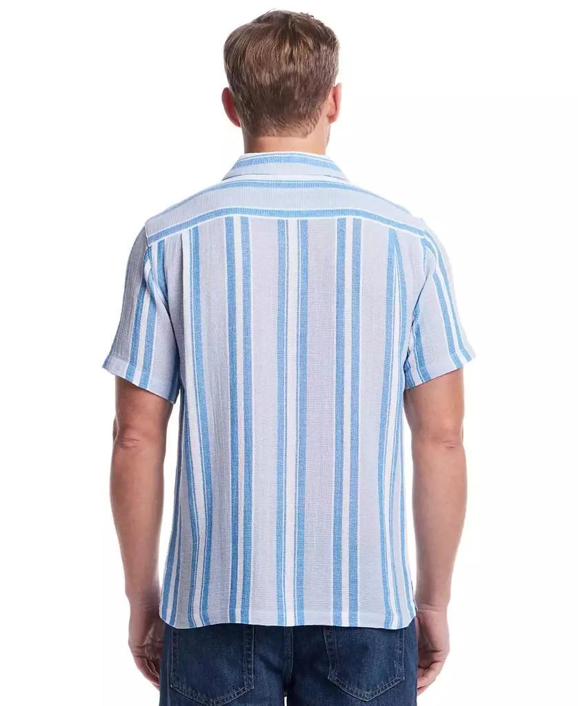 Weatherproof Vintage Men's Airtex Short Sleeve Striped Button-Front Camp Shirt 4