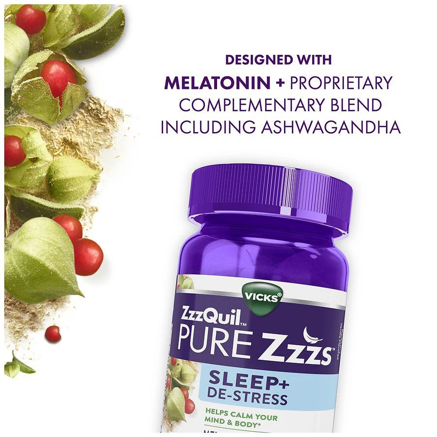 PURE Zzzs Sleep + De-Stress Melatonin + Ashwagandha Sleep Aid Gummies 6