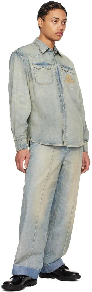 Kenzo Blue Kenzo Paris VERDY Edition Drawn Varsity Denim Shirt 4