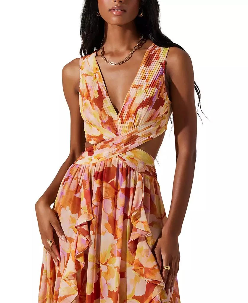 ASTR Women's Noya Floral Cut-Out Lace-Back Maxi Dress 4