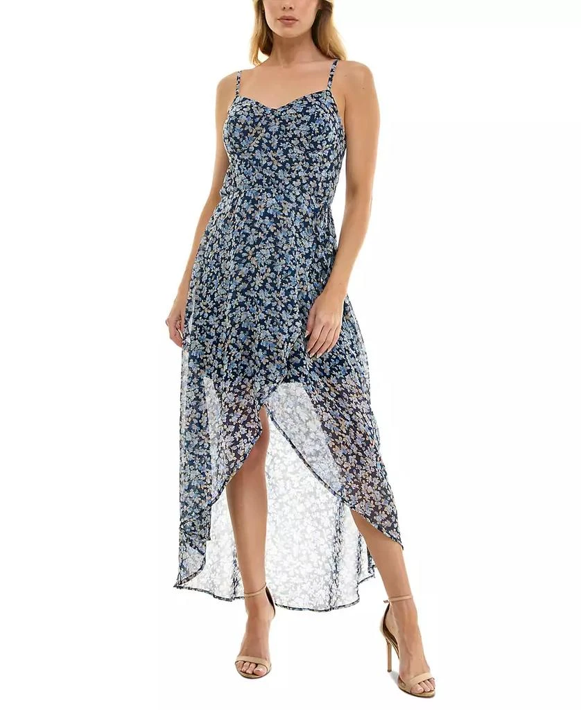 fitted dress and sneakers Bar III One-Shoulder Fit Flare Dress Black Combo XS main image 0