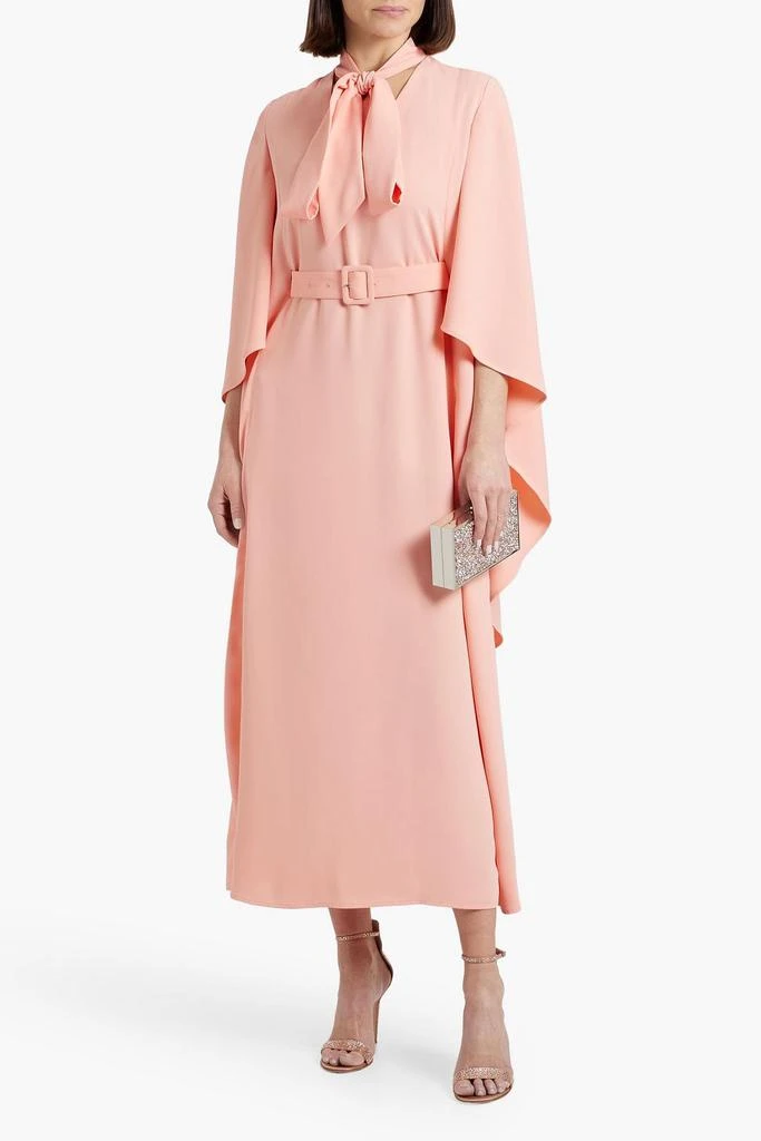 Huishan Zhang Salina cape-effect crepe maxi dress 2