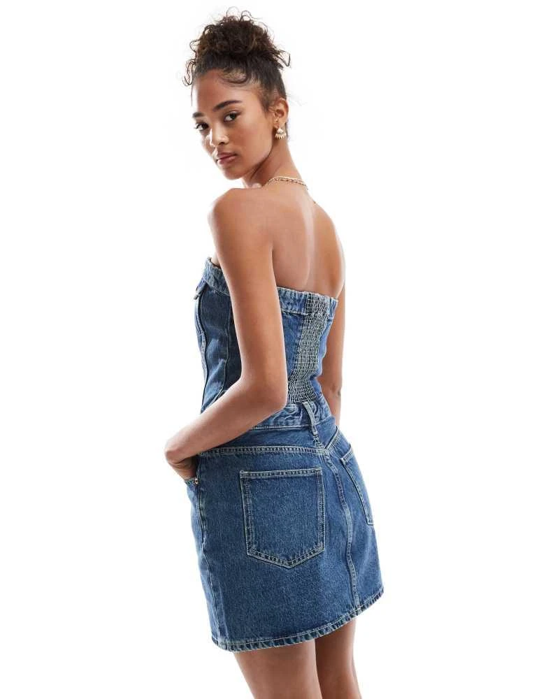 white christmas dresses Daisy Fade Bandeau Denim Dress – Miss Patina main image 1