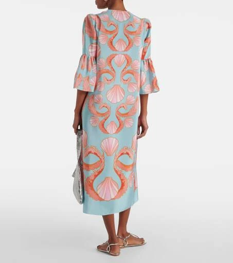 Adriana Degreas Printed gathered silk midi dress 3