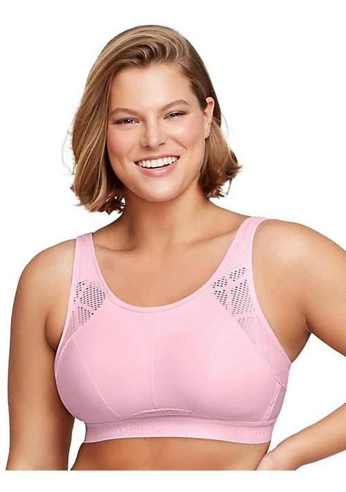 Glamorise® Full Figure Plus Size No Sweat Mesh Sports Bra Wirefree 1068 1