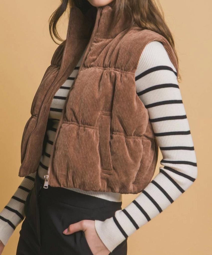 LOVE TREE Love Tree - Puffer Szn Corduroy Vest