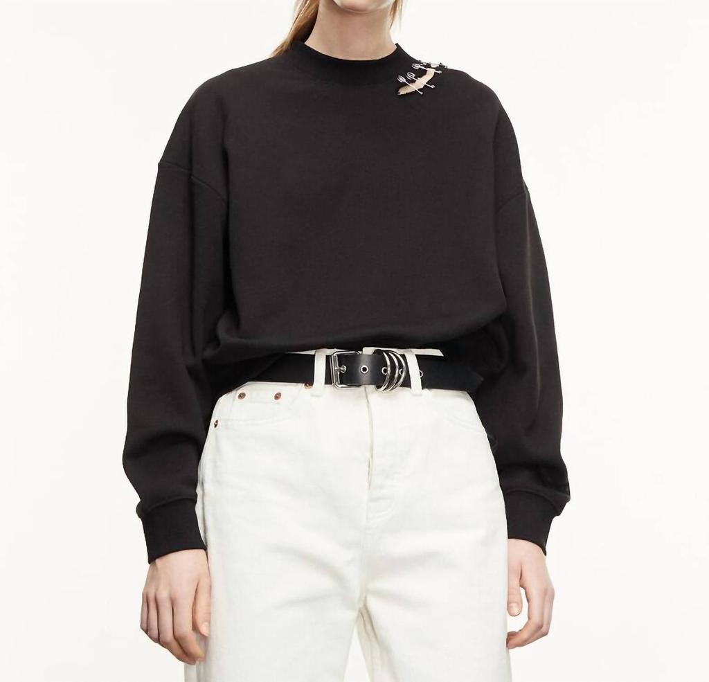 The Kooples SWEATSHIRT WITH METAL DETAILS