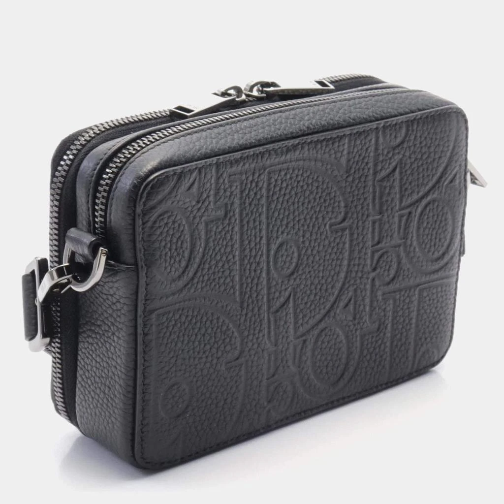 Dior Dior Black Debossed Leather Shoulder Bag  2