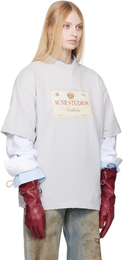 Acne Studios Gray Layered Print T-shirt