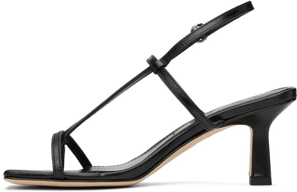 AEYDE Black Elise Leather Toe-Post Heeled Sandals 3