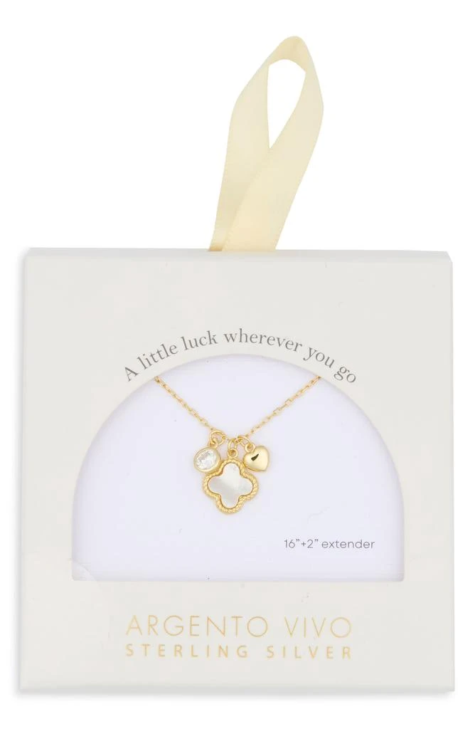 Argento Vivo Sterling Silver Sentimental Clover Pendant Necklace