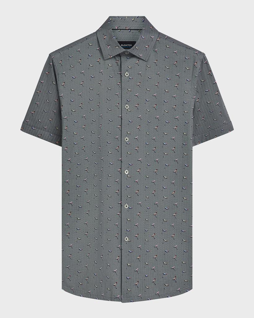 Bugatchi Men's OoohCotton Tech Cocktail-Print Sport Shirt