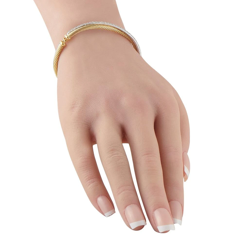 David Yurman DAVID YURMAN  18K White and Yellow Gold 0.50 ct Diamond Bangle Bracelet  DY15-012226 2
