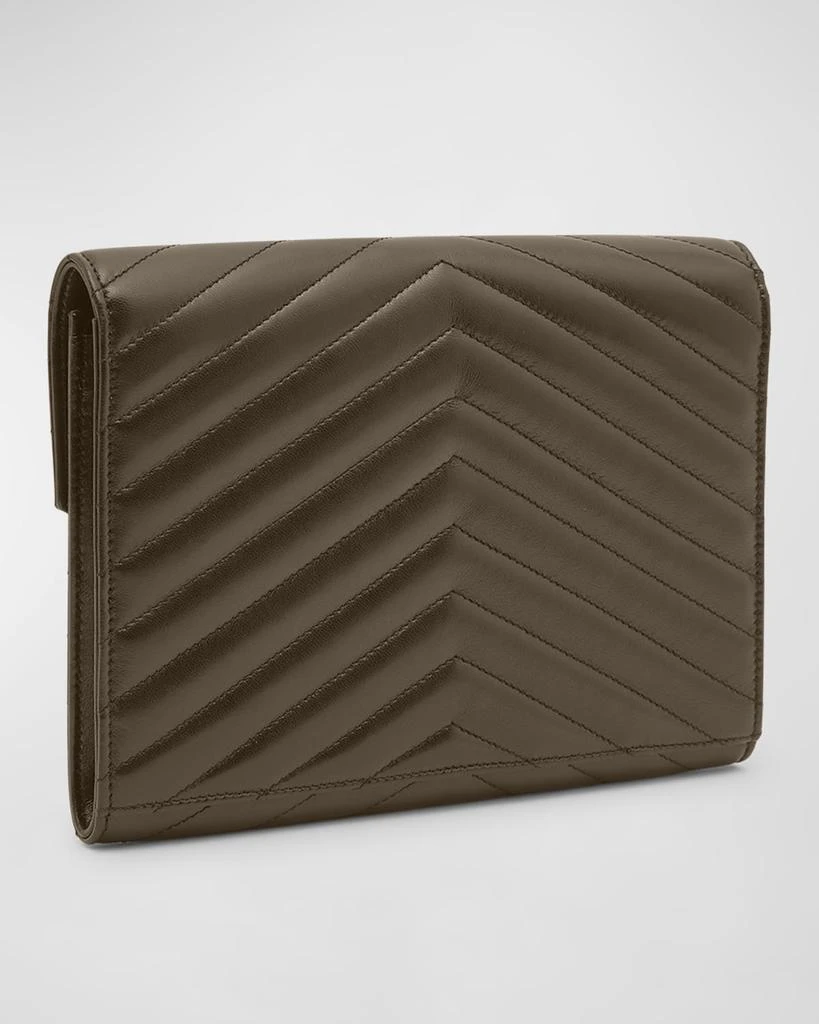 Yves Saint Laurent YSL Monogram Flap Clutch Bag in Smooth Leather 6