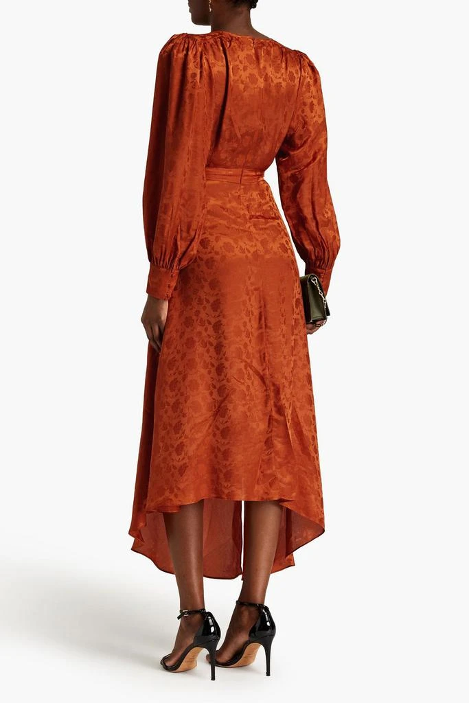Ronny Kobo Estelle wrap-effect satin-jacquard midi dress 3