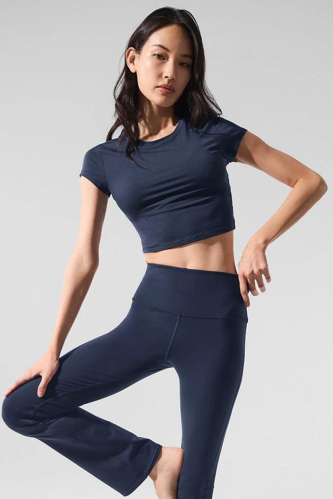Alo Alosoft Crop Finesse Short Sleeve - Navy 5