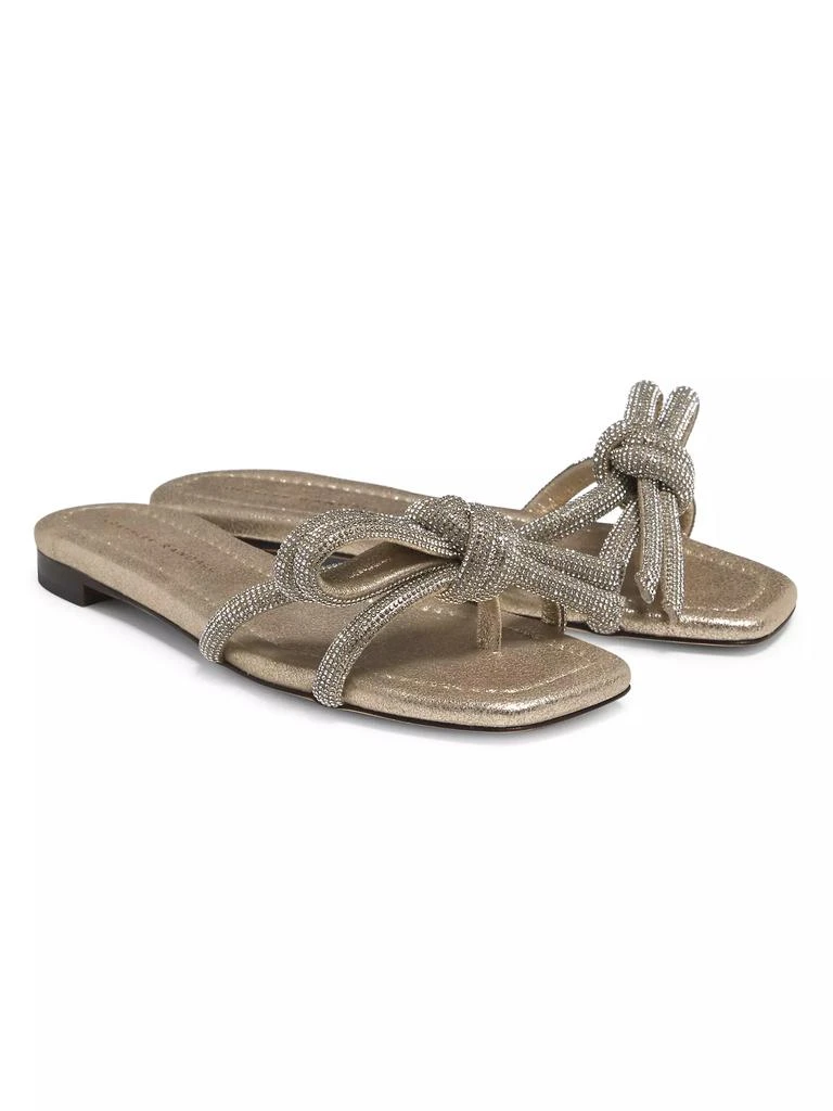 Loeffler Randall Hadley Leather Bow Flat Sandals 2