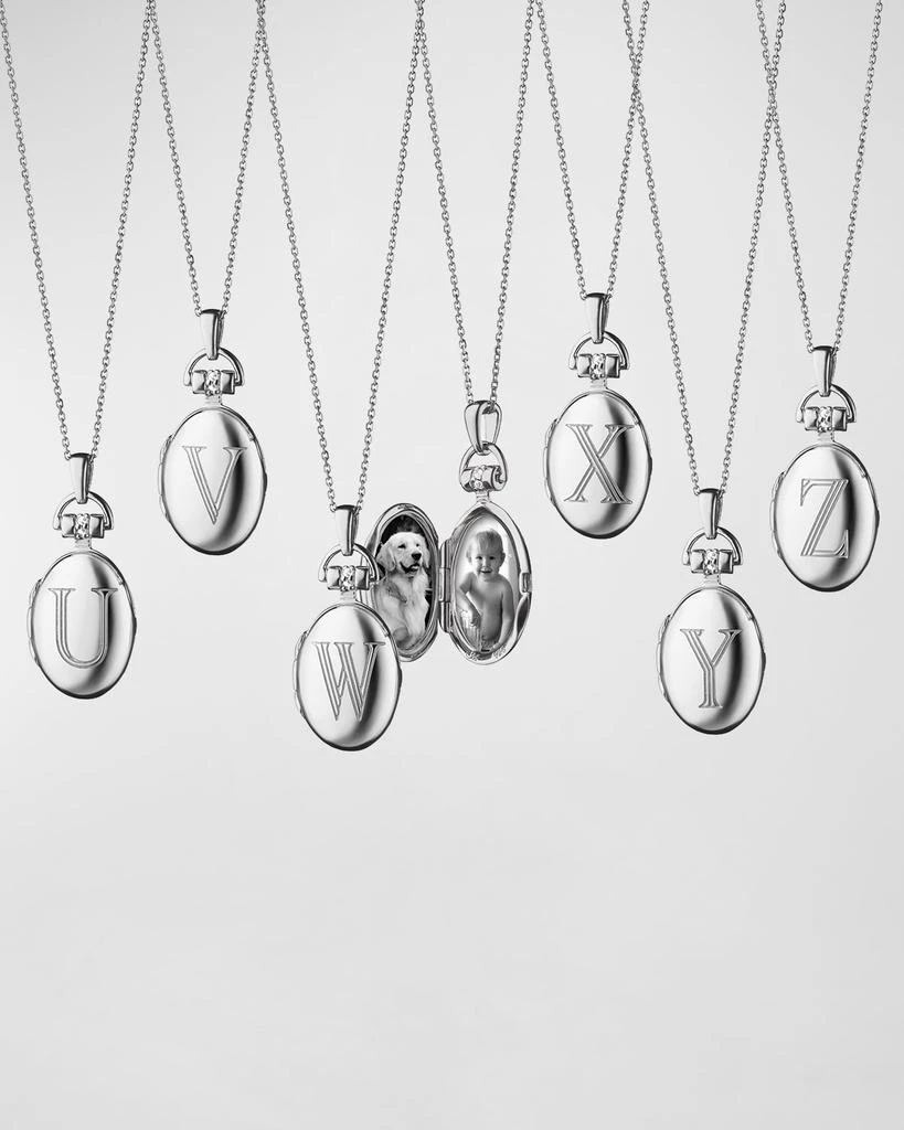 Monica Rich Kosann Sterling Silver Petite Initial Locket Necklace 5