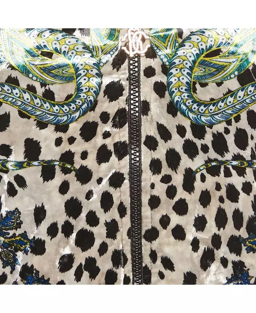 Pre-Owned Roberto Cavalli Women
s Gym Multicolor Printed Velvet Zip -Up Jacket 5