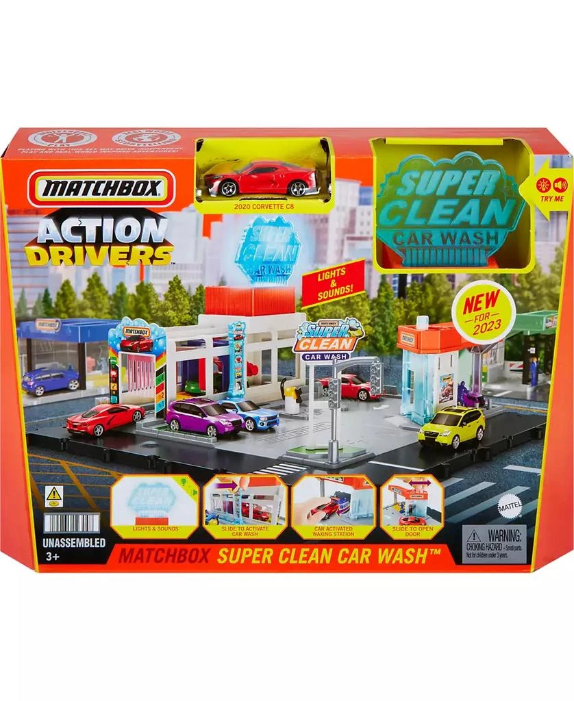 Matchbox Cars Playsets, Super Clean Carwash with 1 Matchbox Car 6