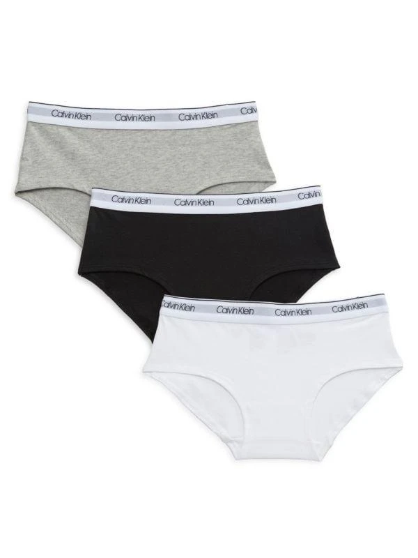 Calvin Klein Girl's 3-Piece Logo Briefs 1