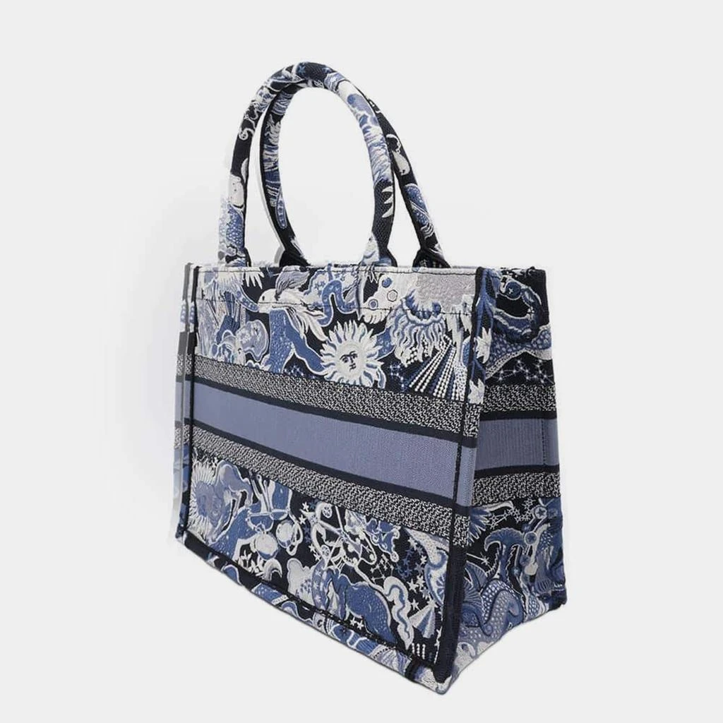 Dior Dior Navy Canvas Embroidered Book Tote Medium Tote  Bag 2
