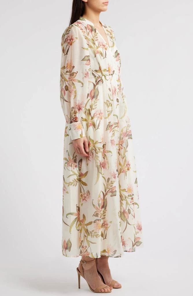 Chelsea28 Floral Long Sleeve Maxi Dress In Ivory Pink Bohem Botanical 2