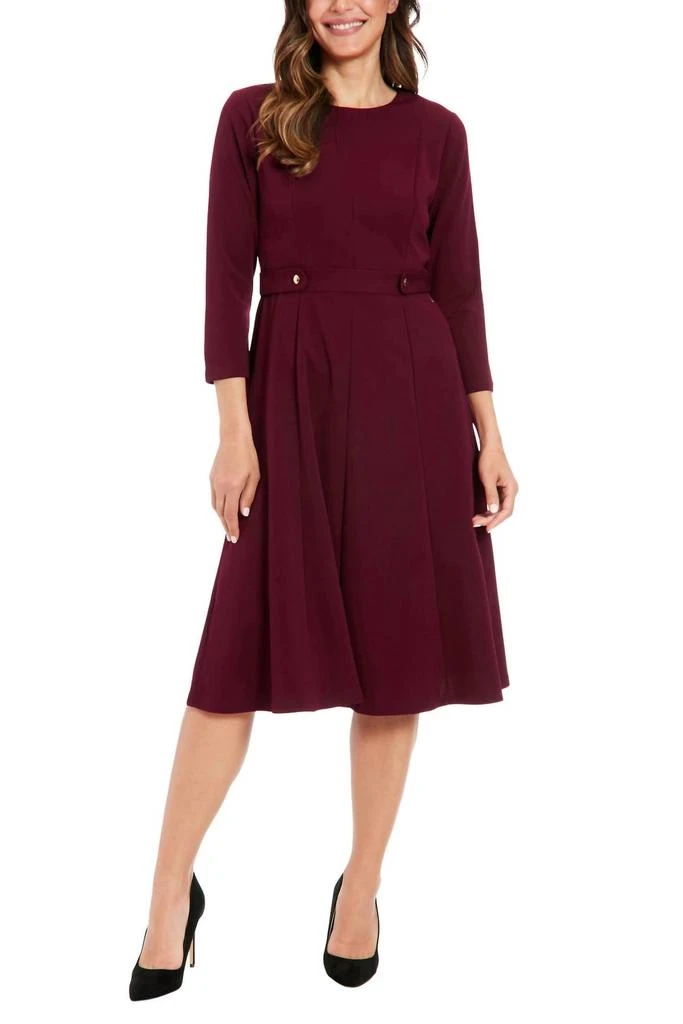 Shop Plus Size 3/4-Sleeve Tab-Waist Fit & Flare Dress on Sale at  BeyondStyle  Get 31% Off Plus Size 3/4-Sleeve Tab-Waist Fit & Flare Dress  with Limited-Time Flash Deals, Exclusive Discounts, and