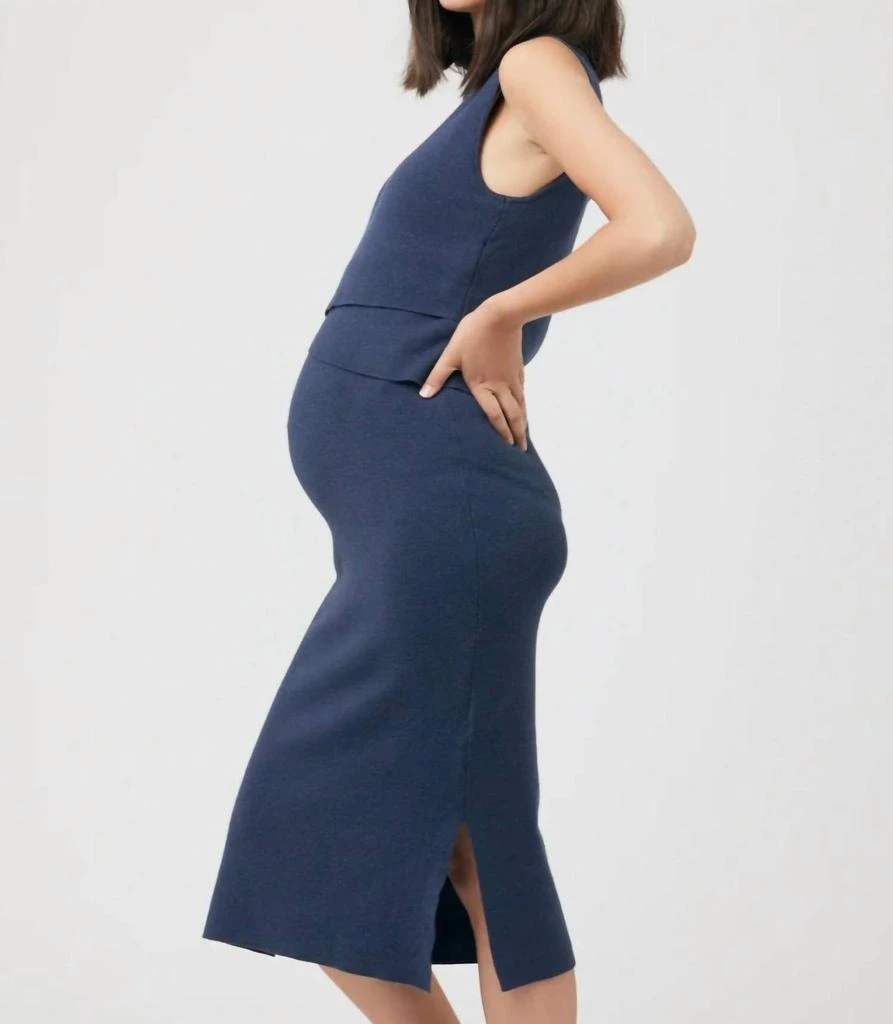 Ripe Maternity Layered Knit Nursing Dress In Navy 3