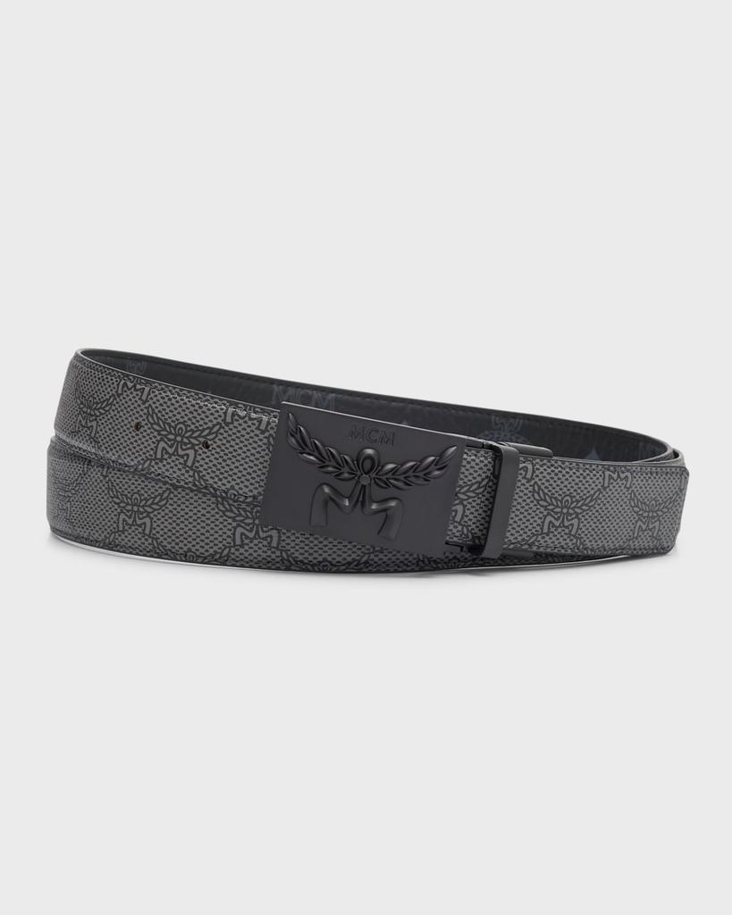 MCM Men's Embossed Monogram Leather Reversible Belt
