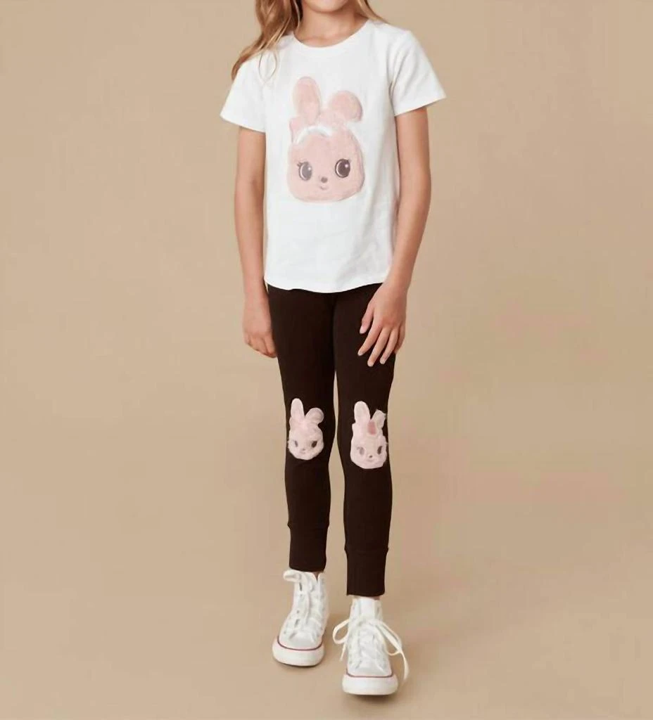 Huxbaby Huxbaby - Kids Girls Fur Bunny Knee Leggings 3